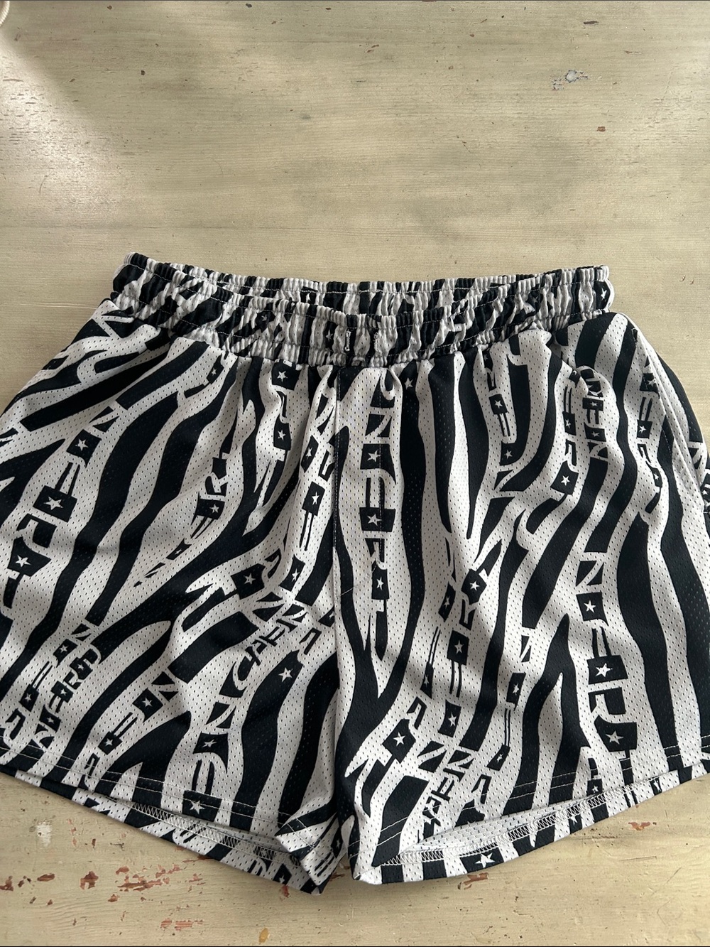 N*E*R*D Black & White Printed men’s Athletic Shorts